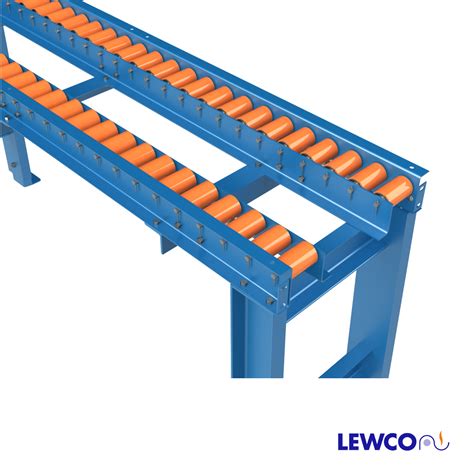 Dual Lane Gravity Roller Conveyor, Narrow Width with Cotter Pinned ...