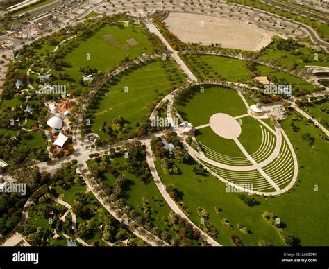 Aerial view of the Creek Park. Dubai, UAE Stock Photo - Alamy