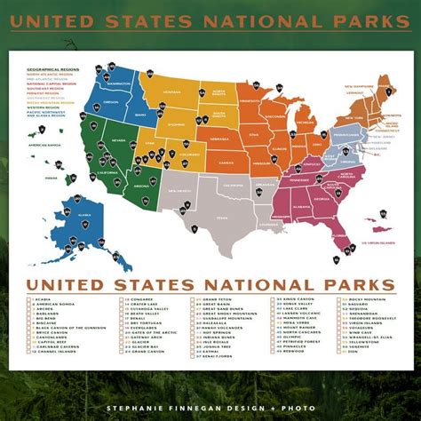 National Park Map Printable