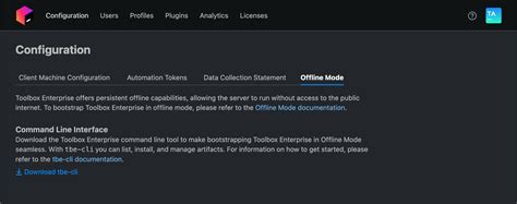 Offline mode | Toolbox Enterprise