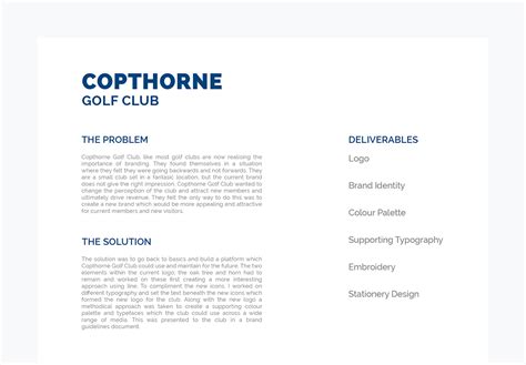 Copthorne Golf Club Brand Identity on Behance