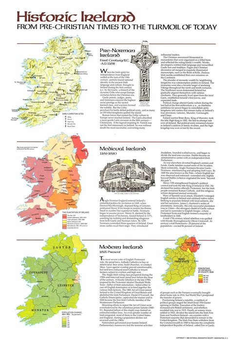 National Geographic Historic Ireland Map 1981 | Maps.com.com