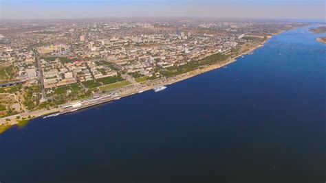 4k aerial view volga river bridges Stock Footage Video (100% Royalty ...