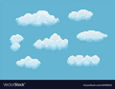 Pixel Art Clouds Wallpaper