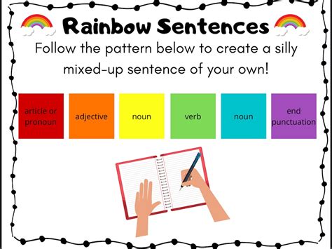 Silly Rainbow Sentences Fun Educational Writing Activity for | Etsy