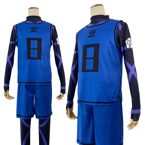 HOLOUN Blue Lock Anime Cosplay Costume No.8 Bachira T-shirt Football S ...