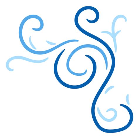 Blue Ornamental Swirl Stroke PNG & SVG Design For T-Shirts