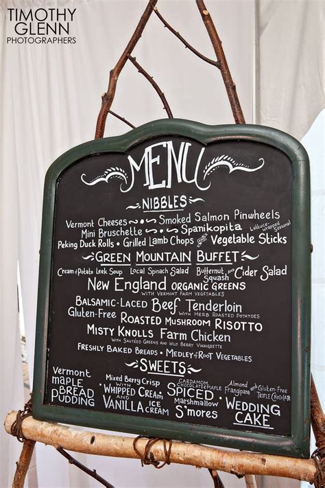 Rustic Wedding Menu Board | Rustic wedding menu, Salmon pinwheels ...