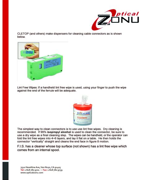 Guide to Proper Cleaning and Handling of Fiber Optic Connectors ...