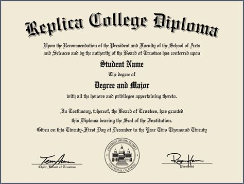 Authentic Fake College Diplomas and Fake `College Degrees