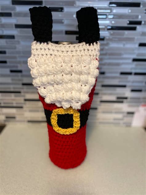 Another Christmas Crochet Pattern: Santa Wine Bottle Gift Bag - DIY ...