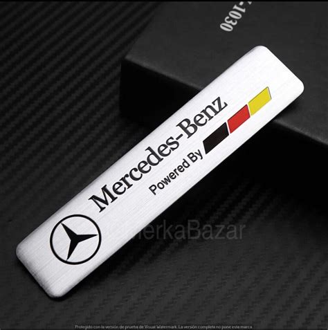 Emblem Logo Powered by Mercedes Benz Gray Silver Metal - Etsy