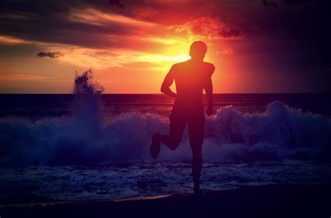 Free Stock Photo of Man running on the beach at sunset | Download Free ...