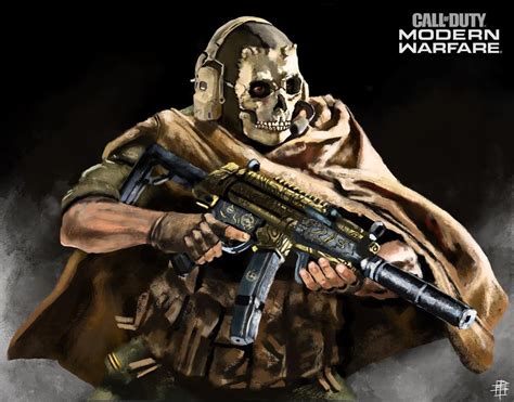 Ghost fan art, painted by me in Procreate : modernwarfare