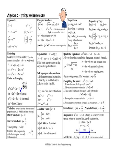 Formula Sheet Algebra 2 Trig | Sine | Trigonometric Functions