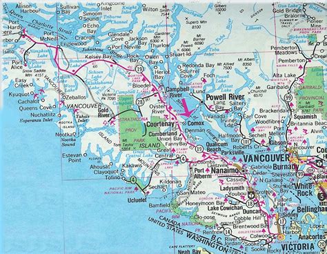 Vancouver Island Road Map - Vancouver Island Canada • mappery