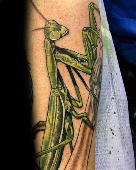 50 Praying Mantis Tattoo Designs For Men - Insect Ink Ideas | Mantis ...