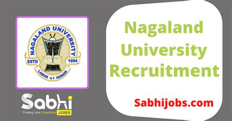 Nagaland University Recruitment 2024 @ Nagalanduniversity.ac.in