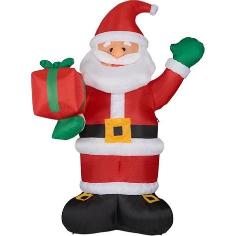 Fraser Hill Farm 10 ft. Santa Claus with Gift Bag Christmas Inflatable ...