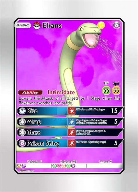 Pokemon Card - #23 Ekans Shiny by Nova-Nebulas on DeviantArt