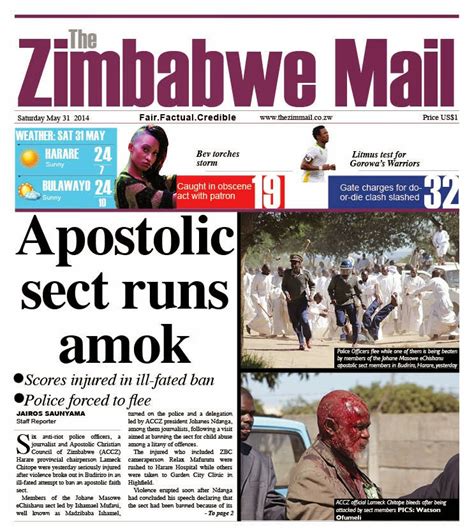 Gweru news, views, and solutions: Zimbabwe Newspaper Front Pages for ...