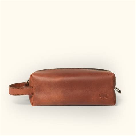 Travel Leather Dopp Kit | Brown Leather | Rugged Roosevelt Collection