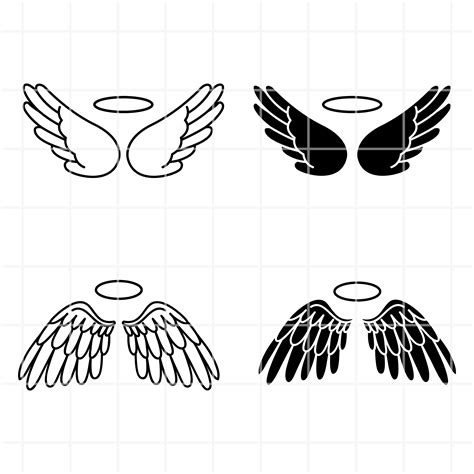 Angel Wings SVG, Angel Wing Vector, Angel Svg, Halo Svg, Angel Wings ...