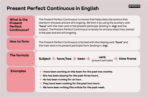 Present Perfect Continuous Examples & Tense | Promova