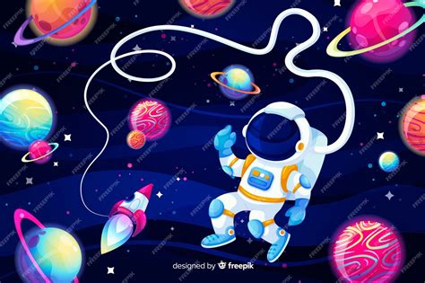 Free Vector | Hand drawn colorful space background