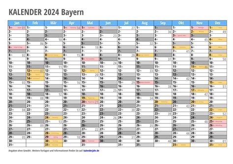 Kalender 2024 Mit Schulferien Bayern Zum Ausdrucken - Hatty Kordula