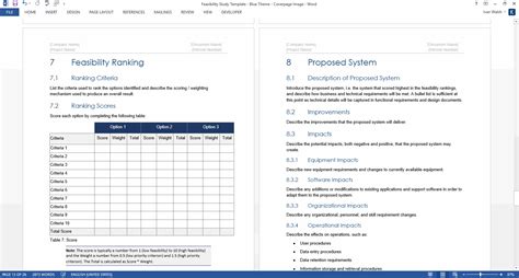 Feasibility Study Template – Technical Writing Tools