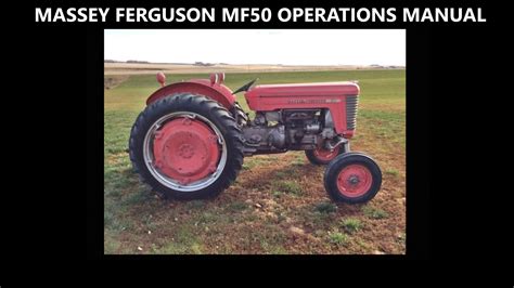 MASSEY FERGUSON MF50 Tractor Operations Manual for MF 50 - Etsy