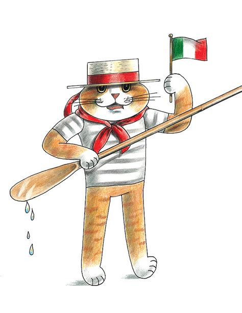 Italian cat Drawing by Louise McClain Reeves