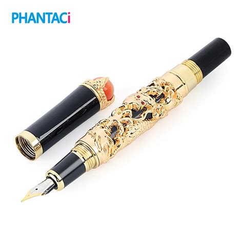 Luxury Eastern Dragon Fountain Pen Vintage Brand Gold Iraurita 0.5mm ...