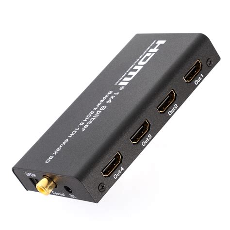 HD 4K 3D HDMI 1x4 Splitter SPDIF Coaxial L/R Audio Extractor Converter ...