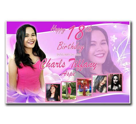 18th Birthday Tarpaulin Layout