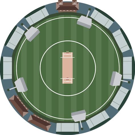 Cricket Stadium Aerial View Vector | Premium Download