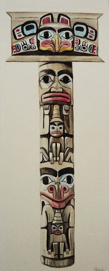 Totem Pole Painting by Lucy Deane | Fine Art America