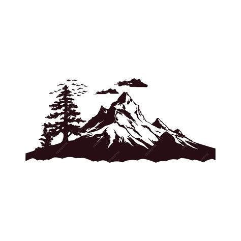 Premium Vector | Mountain landscape silhouette isolated on white ...