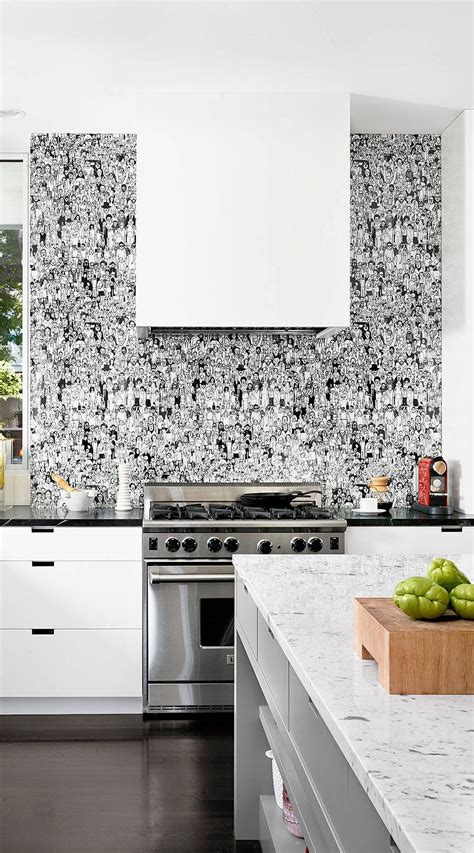 19+ ( Black & White ) Kitchen Backsplash Ideas - "Make it Contrast ...