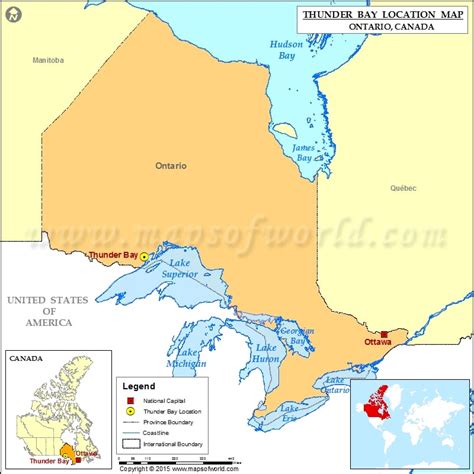 Where is Thunder Bay Located in Canada Map