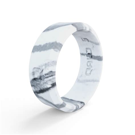 Qalo Standard Women's Marble Modern Silicone Ring Size 07 - White ...