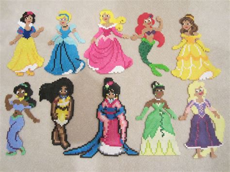 Disney Princesses | Perler bead disney, Perler bead art, Perler beads