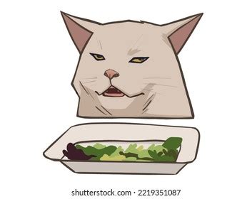 Funny Meme Cat Face Cartoon Style Stock Illustration 2219351087 ...