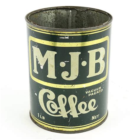 MJB Coffee Can 1lb Early Style Can | Coffee cans, Vintage coffee ...