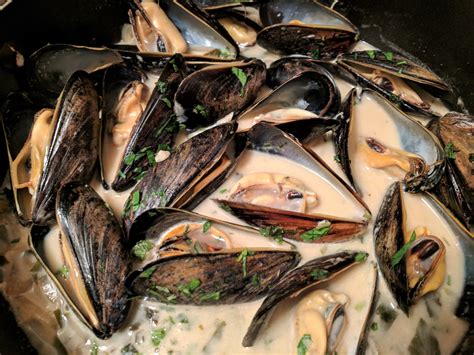 Steamed Mussels in a Creamy White Wine Broth - Tilly's Tasty Table