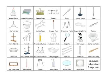 ESL Common Laboratory Equipment vocabulary word mat, Science by Green Apple