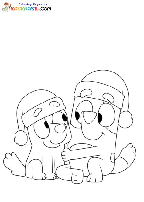 Bluey Christmas Coloring Pages