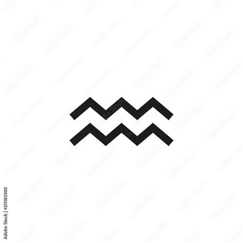 Black ink Aquarius zodiac sign, Astrological icon isolated. Aquarius ...