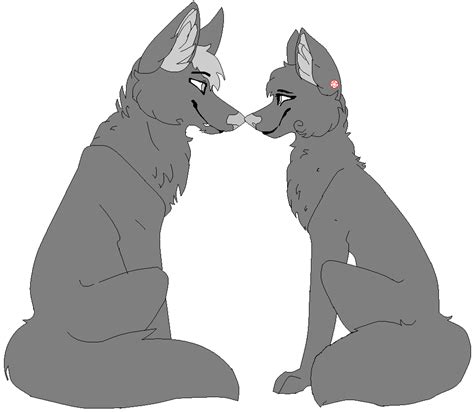 Wolf couple base MSPaint friendly by Puppylover454 on DeviantArt